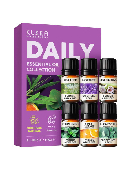 Juego de Aceites Esenciales Kukka 6 Piezas 30ml Aromaterapia Juego de Aceites Esenciales Kukka 6 Piezas 30ml Aromaterapia