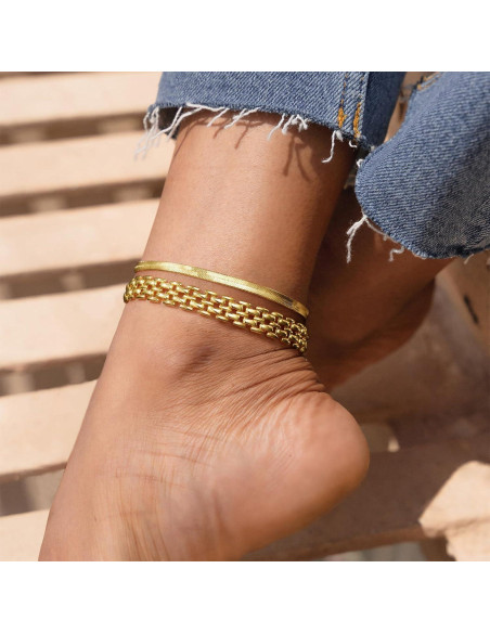 Pulsera de Tobillo de Oro 14K KissYan Ajustable 22.86-27.94 cm Pulsera de Tobillo de Oro 14K KissYan Ajustable 22.86-27.94 cm