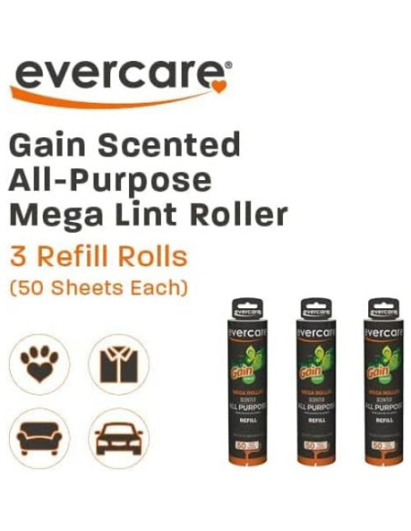 Evercare Recargas Mega Rodillos Adhesivos 3 Paquetes 50 Hojas Evercare Recargas Mega Rodillos Adhesivos 3 Paquetes 50 Hojas
