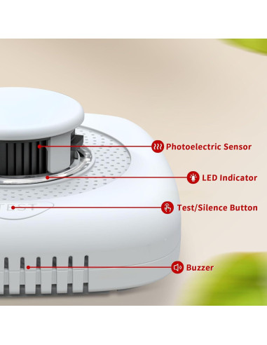 Detector de Humo Portátil Shyeeh MY-S05 con LED y Batería