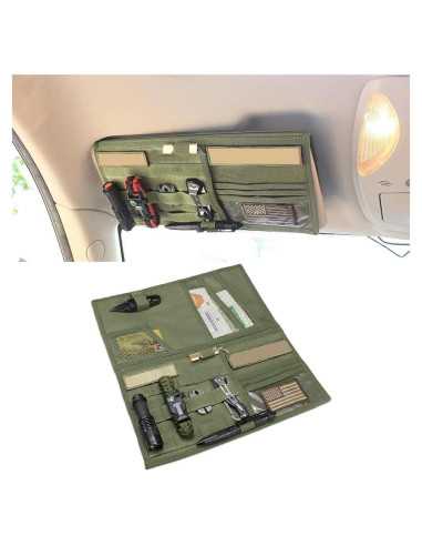 Organizador de Visera Solar Táctico SMILFUY Verde Militar 600D