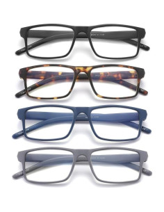 Paquete de 4 Gafas de Lectura JAWSOCK Anti Luz Azul 4.0x 2