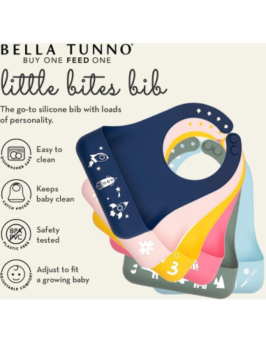 Babero de Silicona Bella Tunno - Diversión Alfabética 3-12 Meses