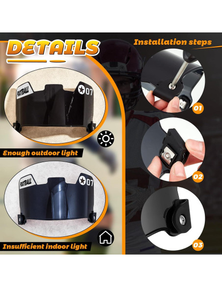 Visera para Casco de Fútbol Copkim con Pegatinas y Clips Visera para Casco de Fútbol Copkim con Pegatinas y Clips