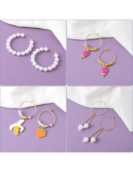 Aros para Pendientes OIIKI 120pcs Chapados en Oro 4 Tamaños Aros para Pendientes OIIKI 120pcs Chapados en Oro 4 Tamaños
