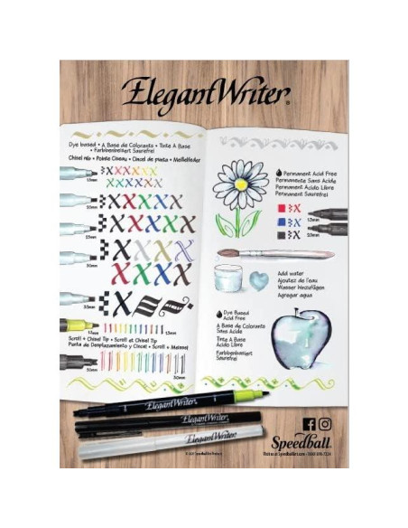 Conjunto de 6 Marcadores de Caligrafía Speedball Elegant Writer Conjunto de 6 Marcadores de Caligrafía Speedball Elegant Writer