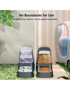 Dispensador automático de comida y agua Hipidog 3.5L gris 2