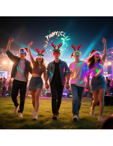 28 Gafas LED Neón FathiSooc 5 Colores 3 Modos para Fiestas