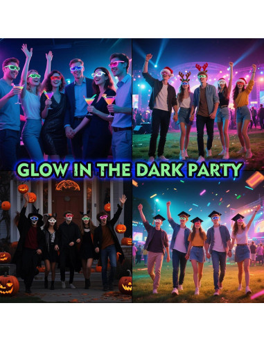 28 Gafas LED Neón FathiSooc 5 Colores 3 Modos para Fiestas