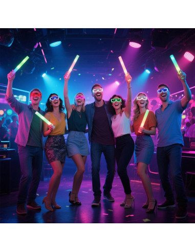 28 Gafas LED Neón FathiSooc 5 Colores 3 Modos para Fiestas