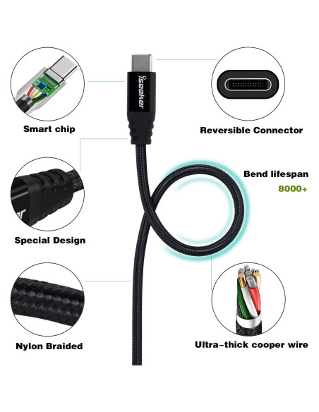Cable USB 3.0 Tipo-C a Micro-B iSeekerKit 0.30m 2-Pack Cable USB 3.0 Tipo-C a Micro-B iSeekerKit 0.30m 2-Pack