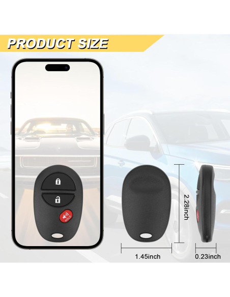 Llavero de Reemplazo Toyota Vurkcy GQ43VT20T 3 Botones Llavero de Reemplazo Toyota Vurkcy GQ43VT20T 3 Botones