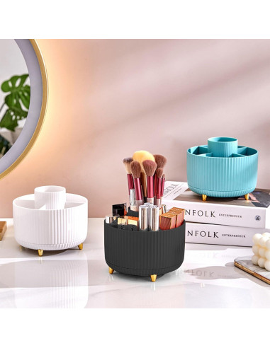 Soporte para Brochas de Maquillaje DASITON Negro 360 5 Compartimentos