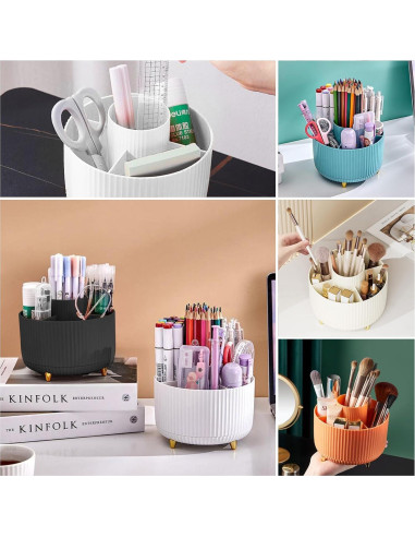Soporte para Brochas de Maquillaje DASITON Negro 360 5 Compartimentos