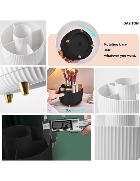 Soporte para Brochas de Maquillaje DASITON Negro 360 5 Compartimentos Soporte para Brochas de Maquillaje DASITON Negro 360 5 Compartimentos