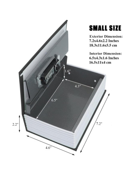 Caja Fuerte de Libro Jssmst con Cerradura Combinación Negra 0.5kg Caja Fuerte de Libro Jssmst con Cerradura Combinación Negra 0.5kg