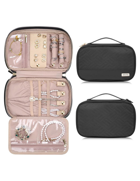 Estuche Organizador de Joyas TBTOTRA Negro 24x14 cm Estuche Organizador de Joyas TBTOTRA Negro 24x14 cm
