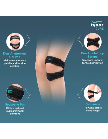 Faja de Soporte Doble Patelar Tynor - Talla Única, Neopreno Faja de Soporte Doble Patelar Tynor - Talla Única, Neopreno