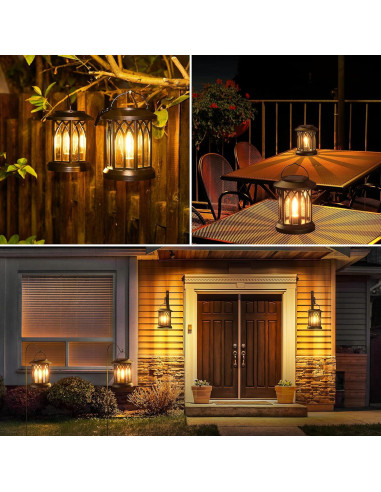 Linternas Solares WdtPro 2 Paquete LED Impermeables