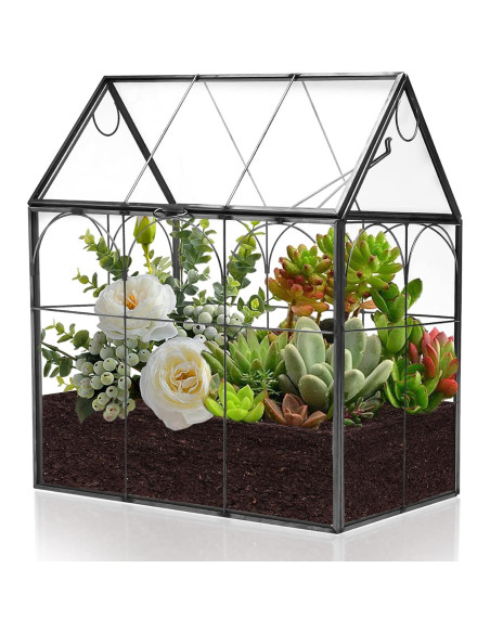 Terrario Geométrico Wutong con Tapa para Suculentas 22.1x15.5x26.9cm Terrario Geométrico Wutong con Tapa para Suculentas 22.1x15.5x26.9cm