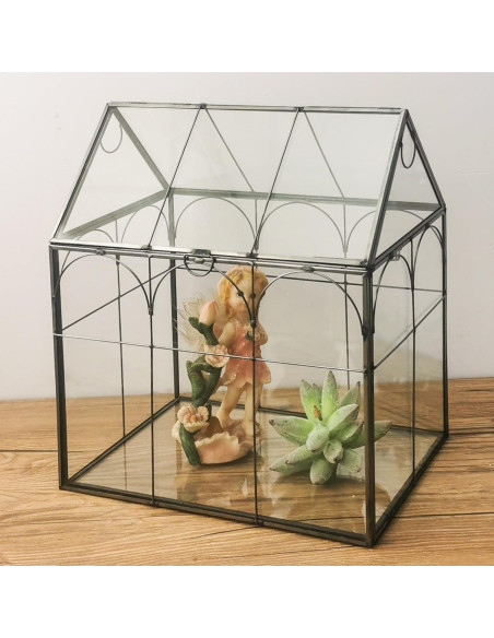 Terrario Geométrico Wutong con Tapa para Suculentas 22.1x15.5x26.9cm Terrario Geométrico Wutong con Tapa para Suculentas 22.1x15.5x26.9cm