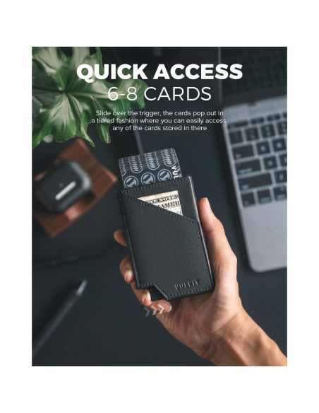 Cartera Plegable RFID VULKIT Slim Aluminio Negro 5 Tarjetas Cartera Plegable RFID VULKIT Slim Aluminio Negro 5 Tarjetas
