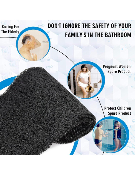 Alfombra de Baño Antideslizante Zoryllic 101.6x40.6cm PVC Negro Alfombra de Baño Antideslizante Zoryllic 101.6x40.6cm PVC Negro