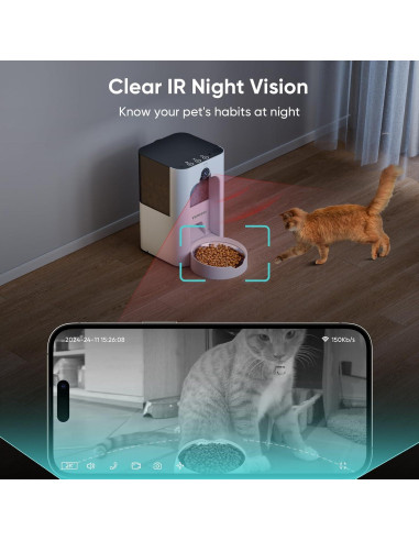 Comedero Automático Volmees para Gatos y Perros 4L WiFi