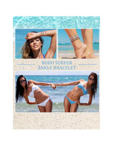 Pulseras de Cuerda Boho LOLIAS 24 Piezas Ajustables Impermeables