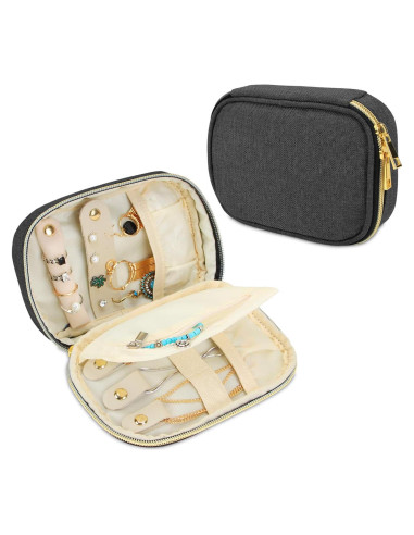 Estuche de Joyería Teamoy Pequeño Negro con Cremallera Doble