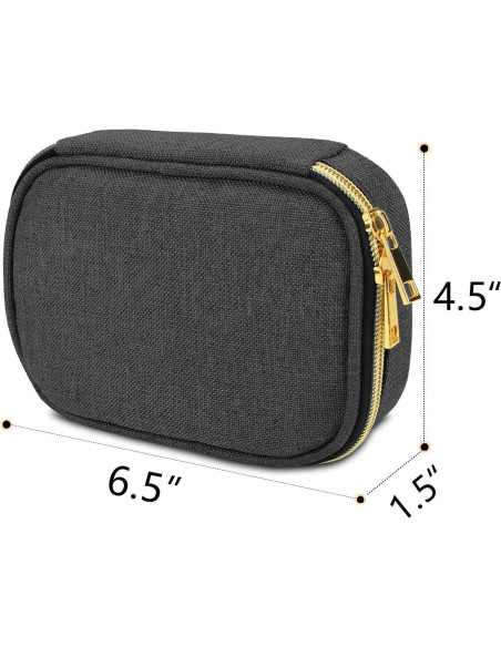 Estuche de Joyería Teamoy Pequeño Negro con Cremallera Doble Estuche de Joyería Teamoy Pequeño Negro con Cremallera Doble