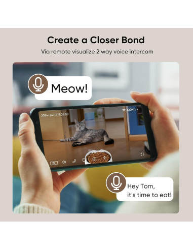 Comedero Automático Volmees para Gatos y Perros 4L WiFi