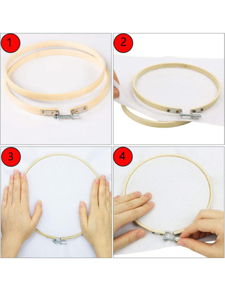 Juego de 12 Aros de Bordado Cldamecy 8cm de Bambú Natural Juego de 12 Aros de Bordado Cldamecy 8cm de Bambú Natural
