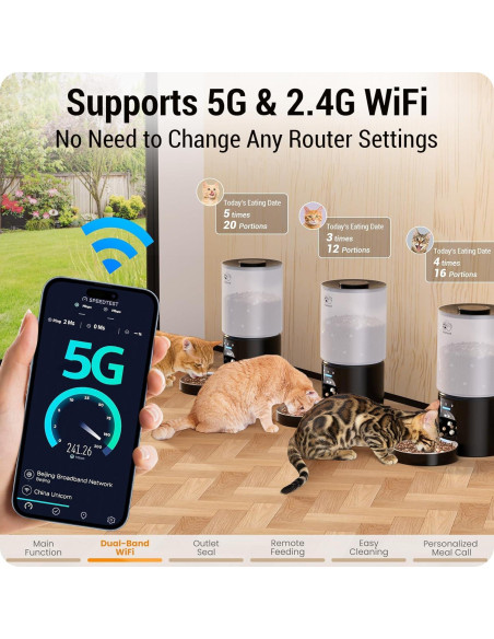 Comedero Automático Frienhund 5L WiFi para Gatos y Perros Comedero Automático Frienhund 5L WiFi para Gatos y Perros
