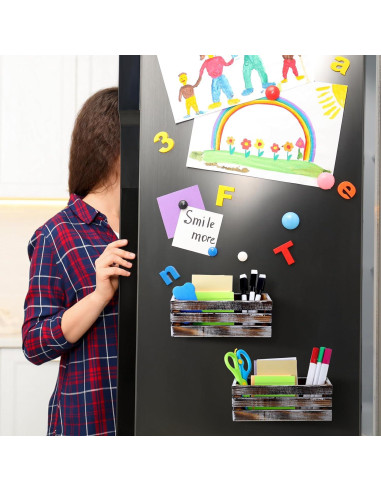 Soporte Magnético para Marcadores de Pizarra Tatuo - 4 Piezas Madera