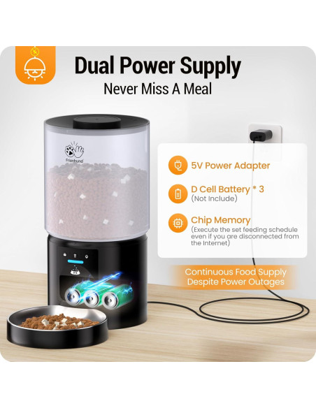 Comedero Automático Frienhund 5L WiFi para Gatos y Perros Comedero Automático Frienhund 5L WiFi para Gatos y Perros