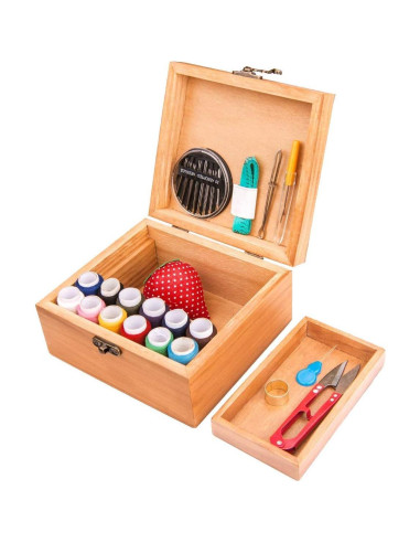 Kit de Costura BTU de Madera con Accesorios para Principiantes
