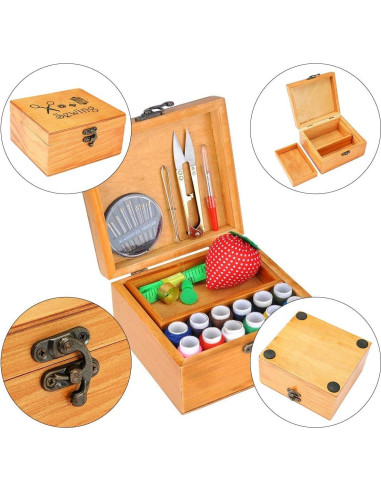 Kit de Costura BTU de Madera con Accesorios para Principiantes