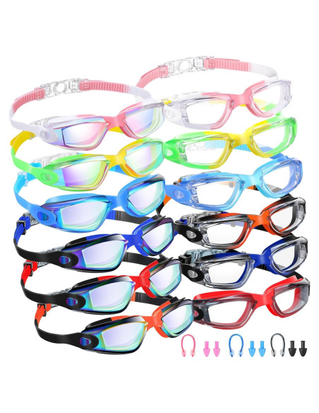Paquete de 12 Gafas de Natación Xuhal Antivaho y Sin Fugas Paquete de 12 Gafas de Natación Xuhal Antivaho y Sin Fugas