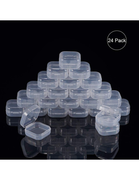 Cajas de Almacenamiento Plástico Transparente BENECREAT 24 Unidades 3.5x3.5x1.8 cm Cajas de Almacenamiento Plástico Transparente BENECREAT 24 Unidades 3.5x3.5x1.8 cm