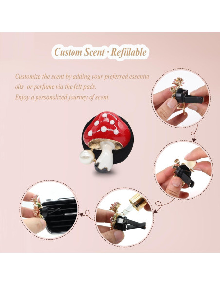 Clips Difusores de Aire para Auto ORIESSE Hongo 4pcs Clips Difusores de Aire para Auto ORIESSE Hongo 4pcs