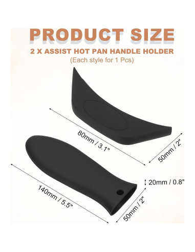 Funda de Mango de Silicona Antideslizante uxcell - 2 Pcs