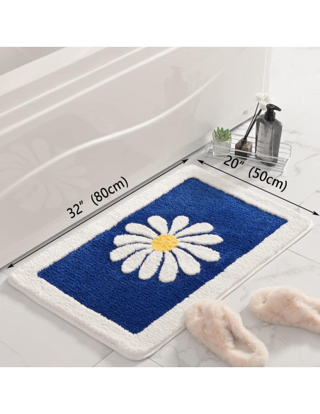 Alfombra de Baño Antideslizante Dorruger 50x81 cm Floral Azul Alfombra de Baño Antideslizante Dorruger 50x81 cm Floral Azul