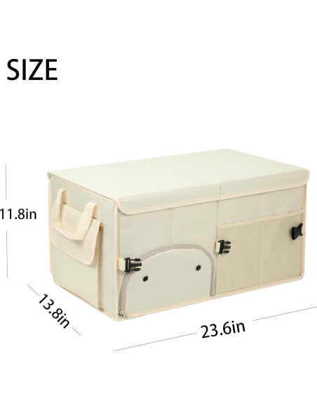 Organizador de Maletero AOKJOY Plegable Beige 61x36x30 cm Organizador de Maletero AOKJOY Plegable Beige 61x36x30 cm