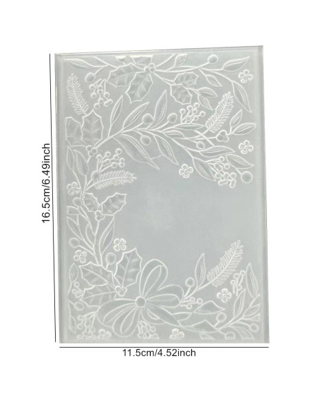 Carpeta de Relieve 3D DIYology Hojas de Navidad 16.5x11.5cm Carpeta de Relieve 3D DIYology Hojas de Navidad 16.5x11.5cm