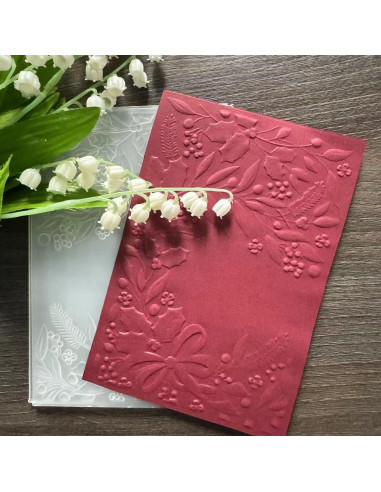 Carpeta de Relieve 3D DIYology Hojas de Navidad 16.5x11.5cm