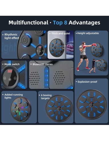 Máquina de Boxeo Musical OORUN con Guantes y Bluetooth