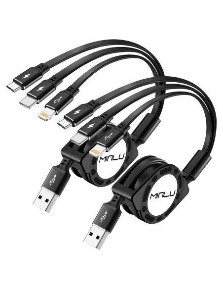 Cable de Carga Múltiple Minlu 3 en 1 4 pies Carga Rápida Cable de Carga Múltiple Minlu 3 en 1 4 pies Carga Rápida