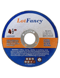 Discos de Corte LotFancy 4.5" para Metal y Acero Inoxidable - Paquete de 10