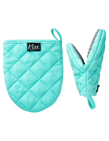 Manoplas de Horno Mini Kisx Silicona Aqua 14.5x13 cm